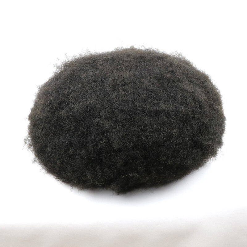 6mm Afro Toupee for Black Men Human Hair African American Wigs Full Skin 8x10inch  Mens Curly Wig
