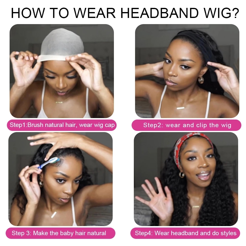 Kinky Straight Headband Wigs Yaki Straight Synthetic Hair Wig Glueless Wigs for Black Women Machine Made Wigs16-26 inch
