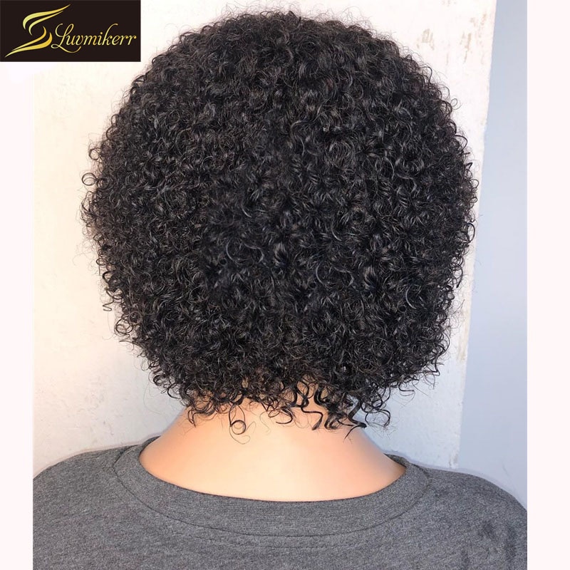 Short Afro Kinky Curly Pixie Cut Full HD Lace Frontal Wig Pre Plucked Lace Front Human Hair Wig For Black Women 250% Density