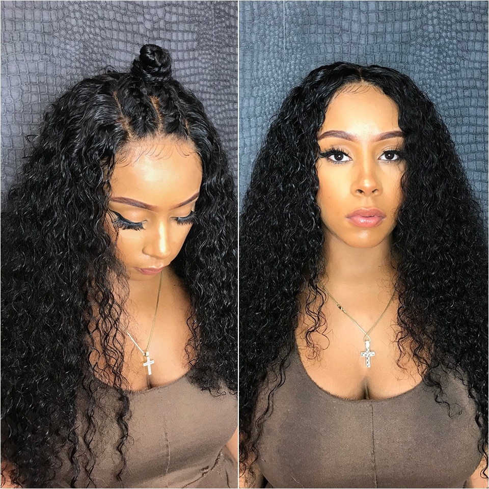 Deep Curly Human Hair Lace Front Wig