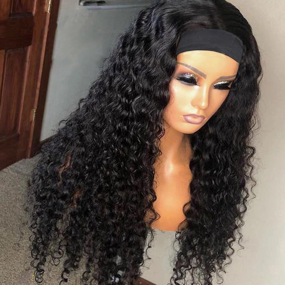 Deep Wave Headband Wig for Women