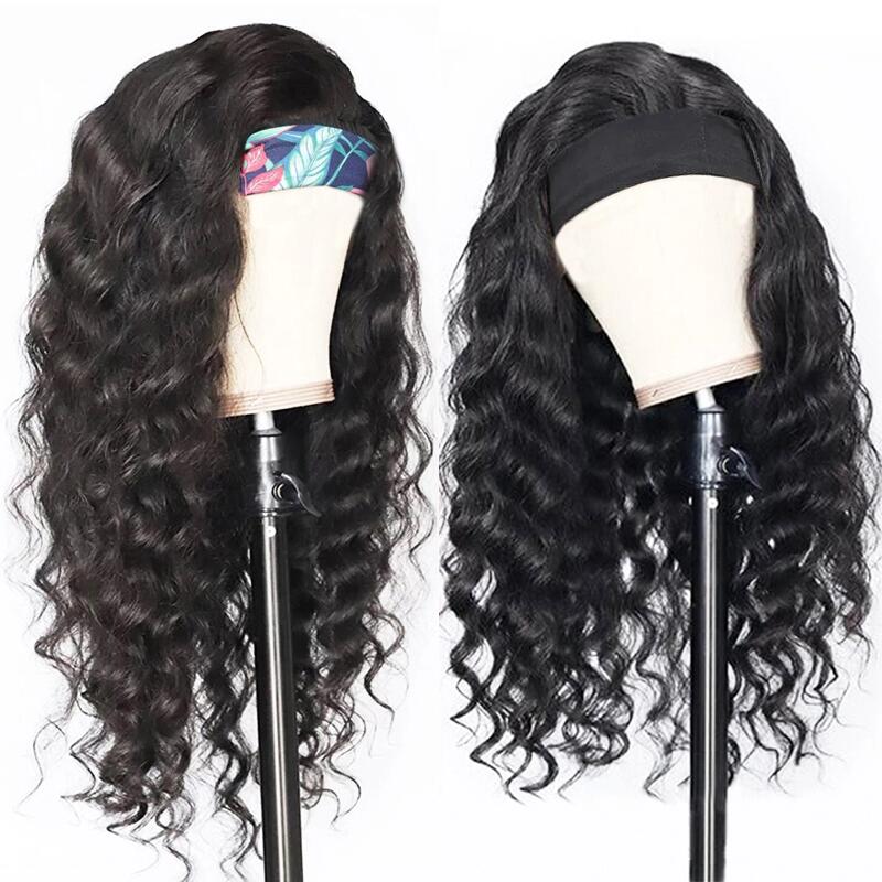 Deep Wave Headband Wig for Women