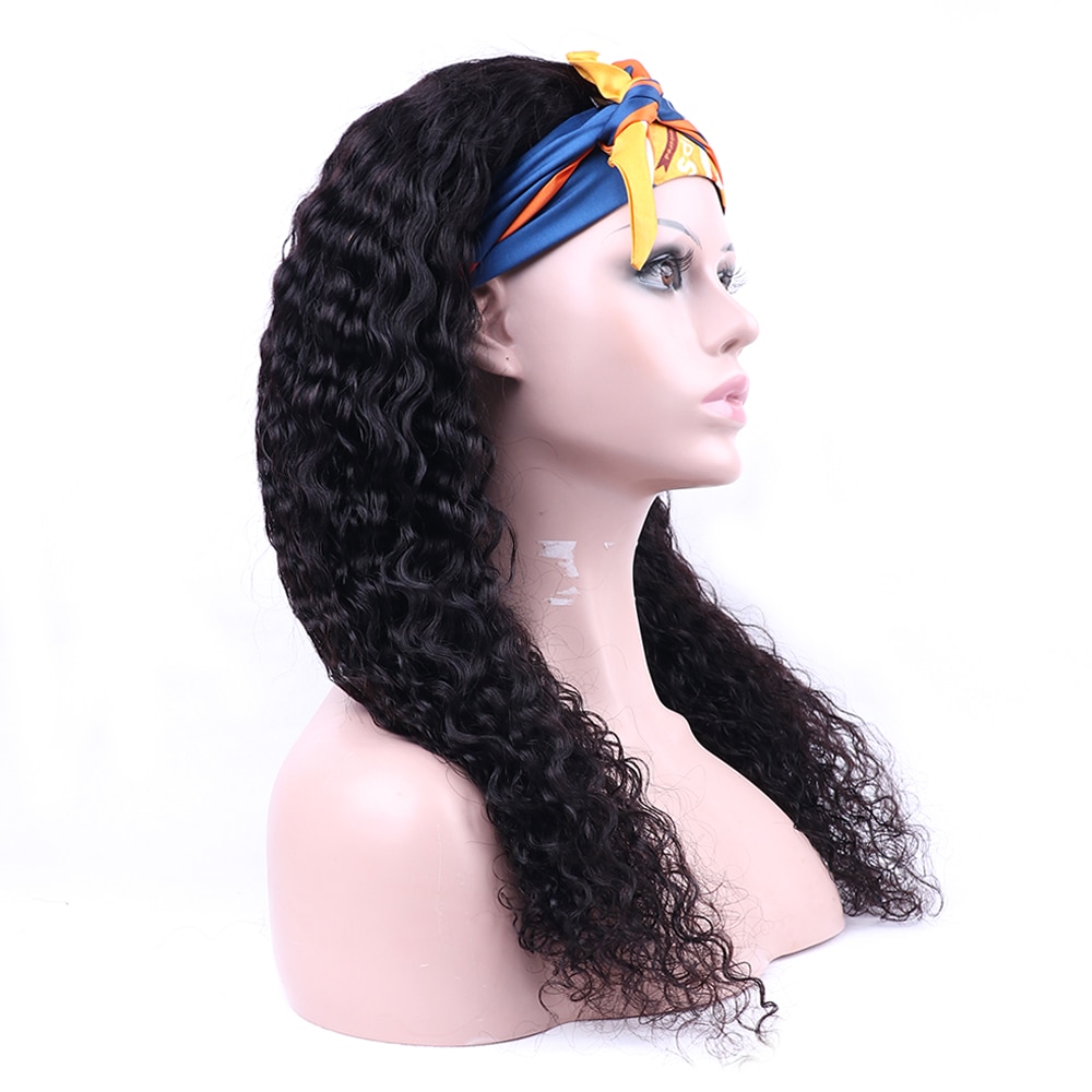 Deep Wave Headband Wig for Women